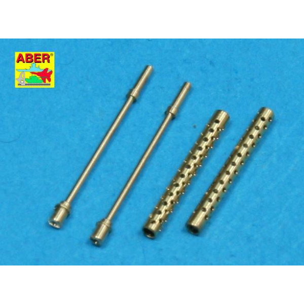 Set of 2 standard barrels for U.S aircraft machine guns cal .50 Browning ANM2 A4 with one part muzzle 1/35 ABER 35 L-082