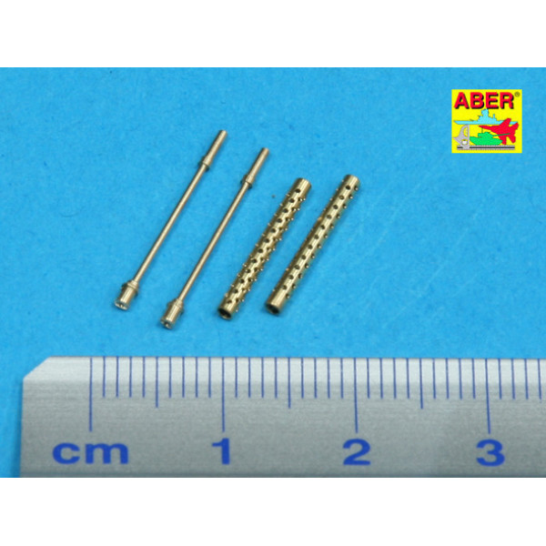 Set of 2 standard barrels for U.S aircraft machine guns cal .50 Browning ANM2 A4 with one part muzzle 1/35 ABER 35 L-082