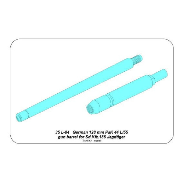 128mm PaK 44 L/55 gun barrel for Sd.Kfz.186 Jagdtiger (Tamiya) 1/35 ABER 35 L-084