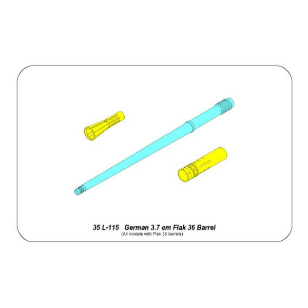 German 3,7 cm Flak 36 barrel 1/35 ABER 35 L-115