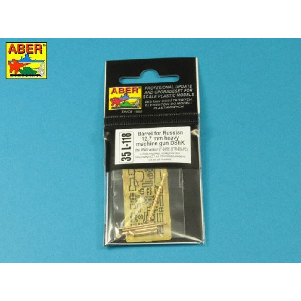 Barrel for Russian 12,7mm heavy machine gun DShK, after WWII version (T-54/55; BTR-60APC) 1/35 ABER 35 L-118