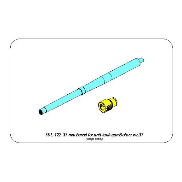 Barrel for 37mm anti-tank gun Bofors wz.37 1/35 ABER 35 L-122