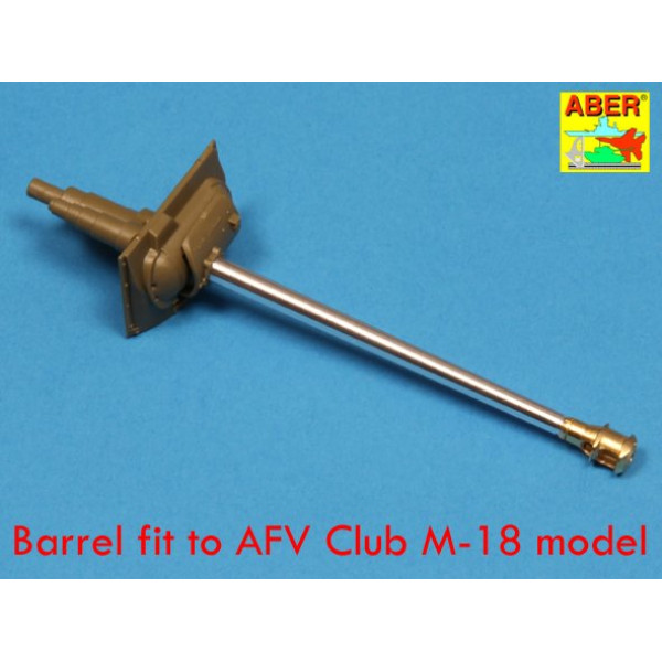 U.S 76 mm M1A2 barrel with muzzle brake for Sherman M4 series tanks with M62 mount 1/35 ABER 35 L-137