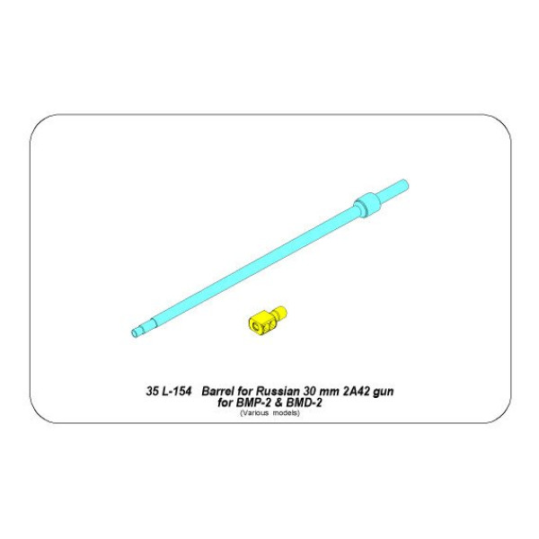 Barrel for Russian 30mm 2A42 gun for BMP-2 and BMD-2 1/35 ABER 35 L-154