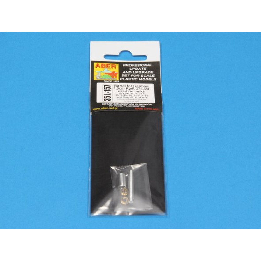  75mm KwK 37 L/24 Barrel for Pz.Kpfw.III.Ausf.N and Pz.Kpfw.IV Ausf.A,B,C,D,E, 1/35 ABER 35 L-157