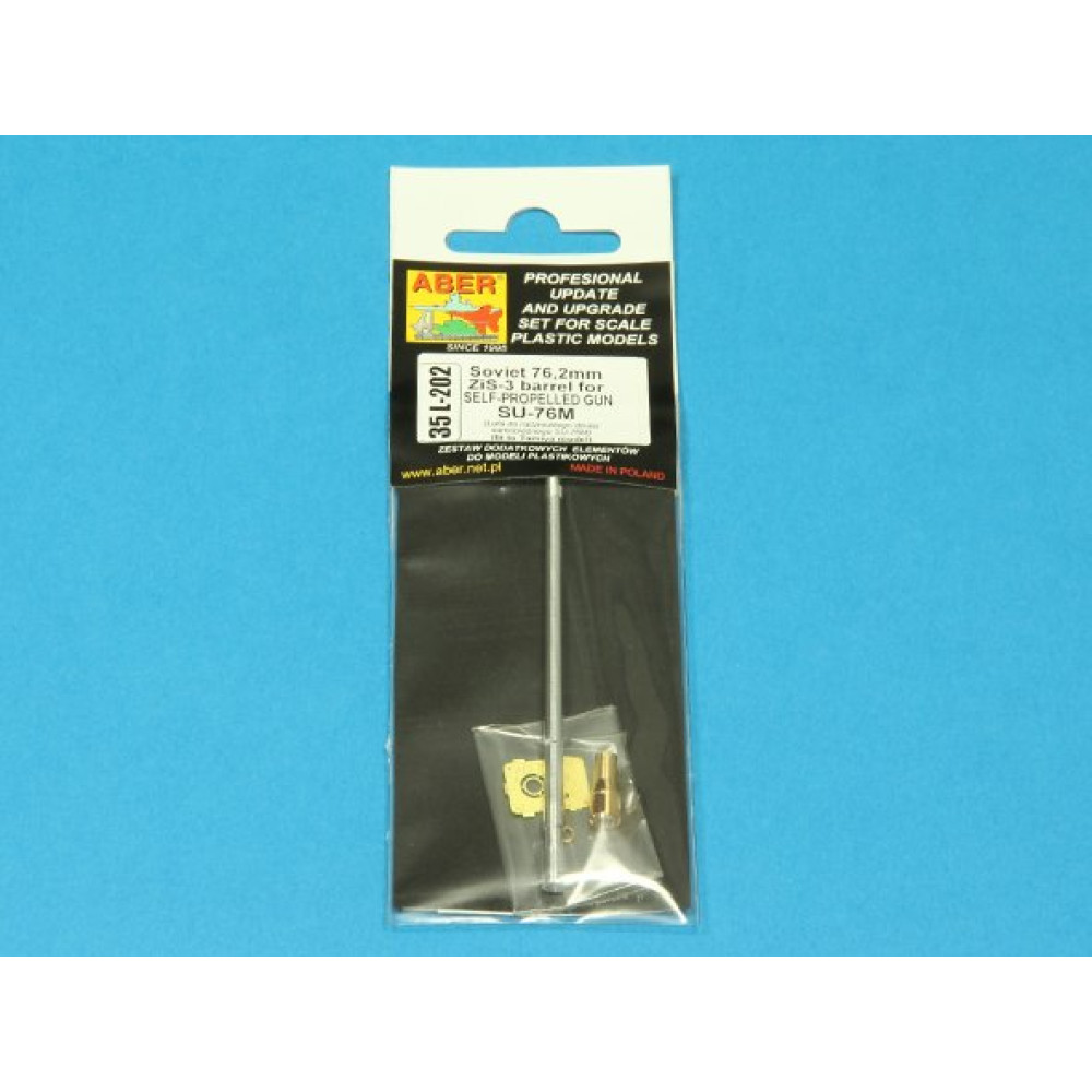 76,2mm ZiS-3 barrel for SELF-PROPELLED GUN SU-76M 1/35 ABER 35 L-202