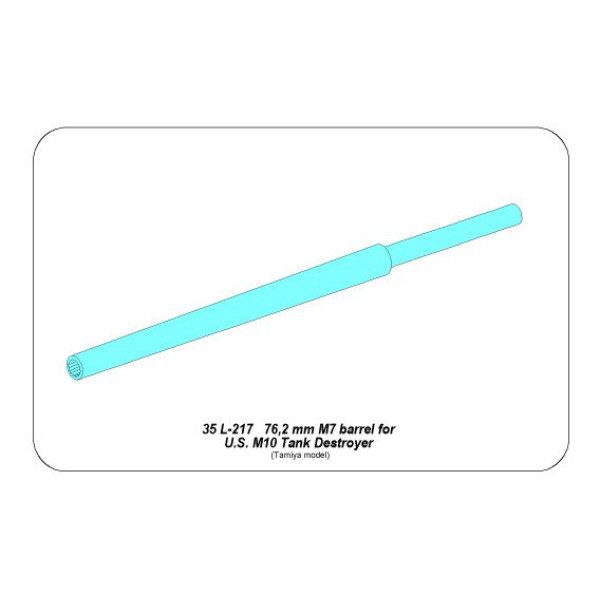 U.S. 76,2 mm M7 gun Barrel for M10 Tank Destroyer 1/35 ABER 35 L-217