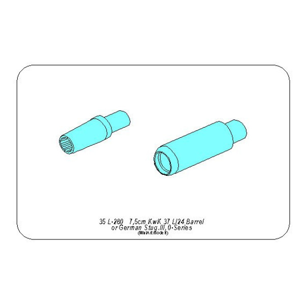 7,5cm KwK 37 L/24 barrel for German Stug. III 0-Series 1/35 ABER 35 L-280
