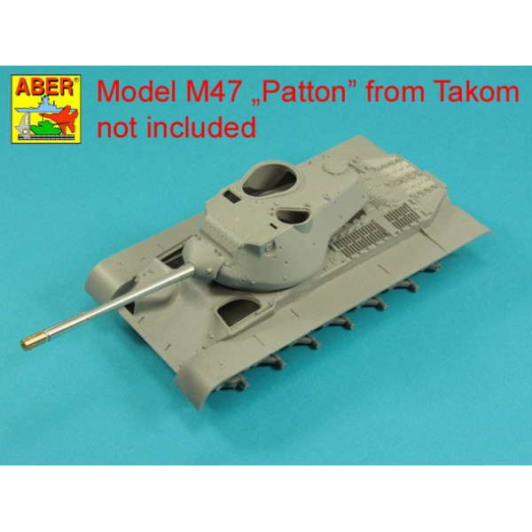 90 mm M-36 tank barrel cyrindrical Muzzle Brake without mantlet cover for U.S. M47 Patton 1/35 ABER 35 L-284