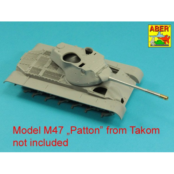 90 mm M-36 tank barrel cyrindrical Muzzle Brake without mantlet cover for U.S. M47 Patton 1/35 ABER 35 L-284
