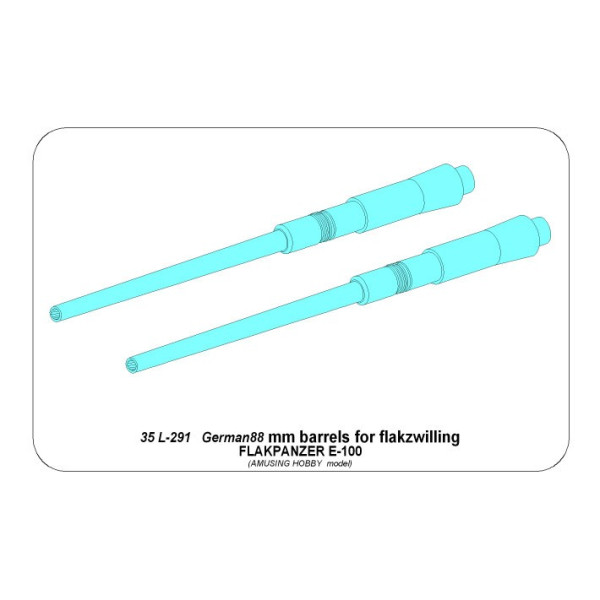 Barrels 88mm for Flakpanzer E-100 1/35 ABER 35 L-291