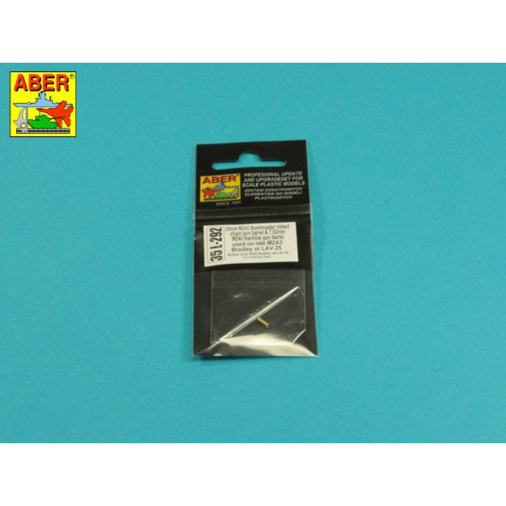 25mm M242 Bushmaste rribbed chain gun barrel & 7,62mm M240 machine gun barrel used on late M2A3 Bradley or LAV-25 1/35 ABER 35 L-292