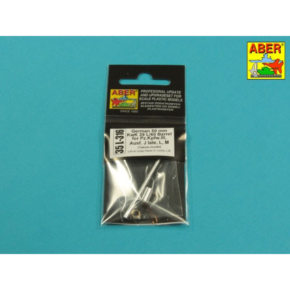 Germ.50mm KwK39L/60 Barrel Pz.Kpfw.IIIAusfJ, L,M  1/35 ABER 35 L-316