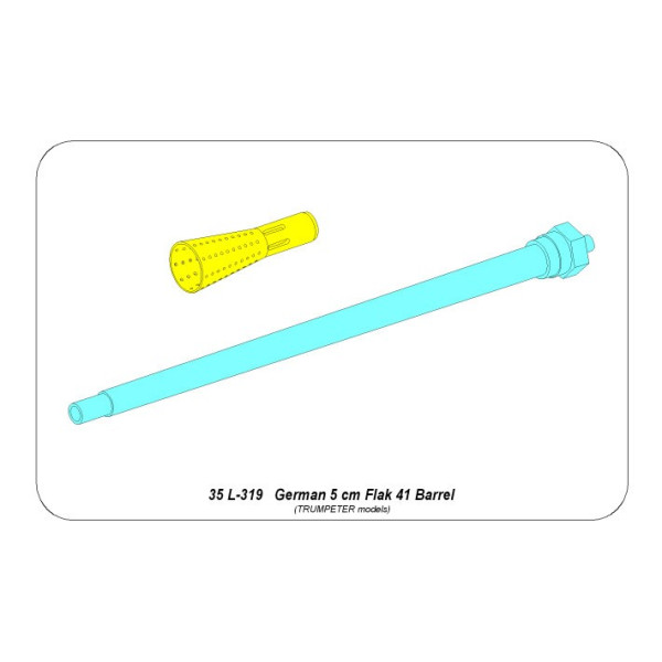 German 5 cm barrel for AA guns Flak 41  1/35 ABER 35 L-319