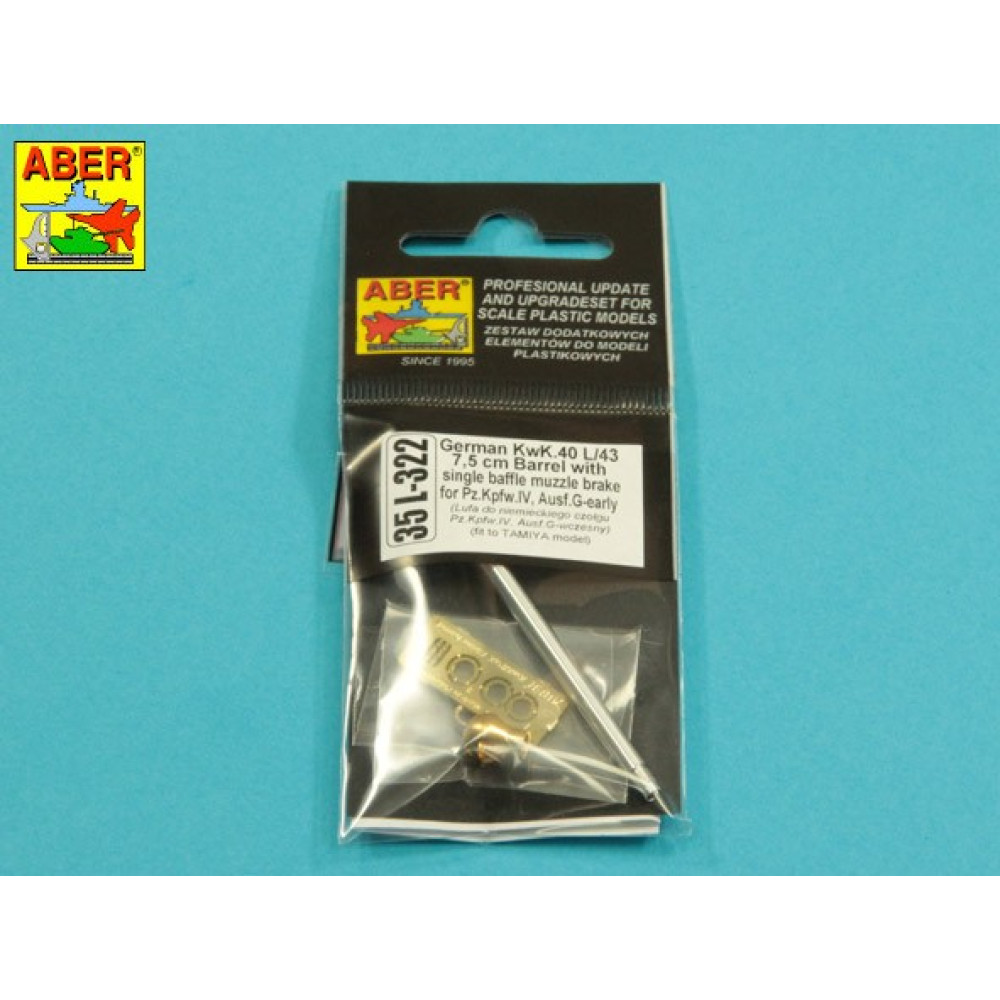 Germ.75mm barrel for KwK40L/43 with single baffle muzzle brake for Pz.Kpfw.VI, Ausf.G -early  1/35 ABER 35 L-322