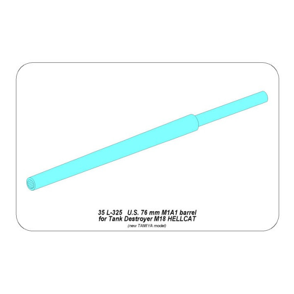 76mm M1A1 Barrel for M18 Helcat U.S. Tank Destroyer 1/35 ABER 35 L-325