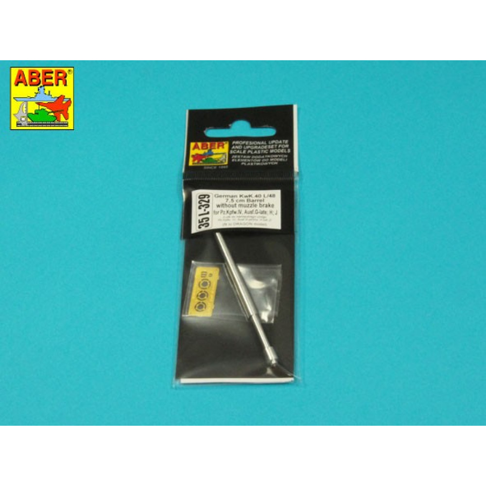 Germ.75mm KwK 40 L/48 barrel for Pz IVG late, H, J without muzzle brake 1/35 ABER 35 L-329