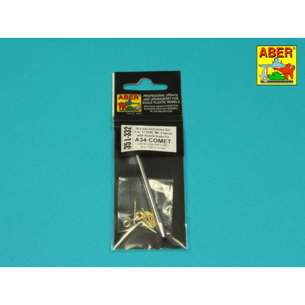 76,2 mm Ordinance Q.F. 3-in. 17 PDR. Mk. II barrel with muzzle brake for A34 COMET 1/35 ABER 35 L-332