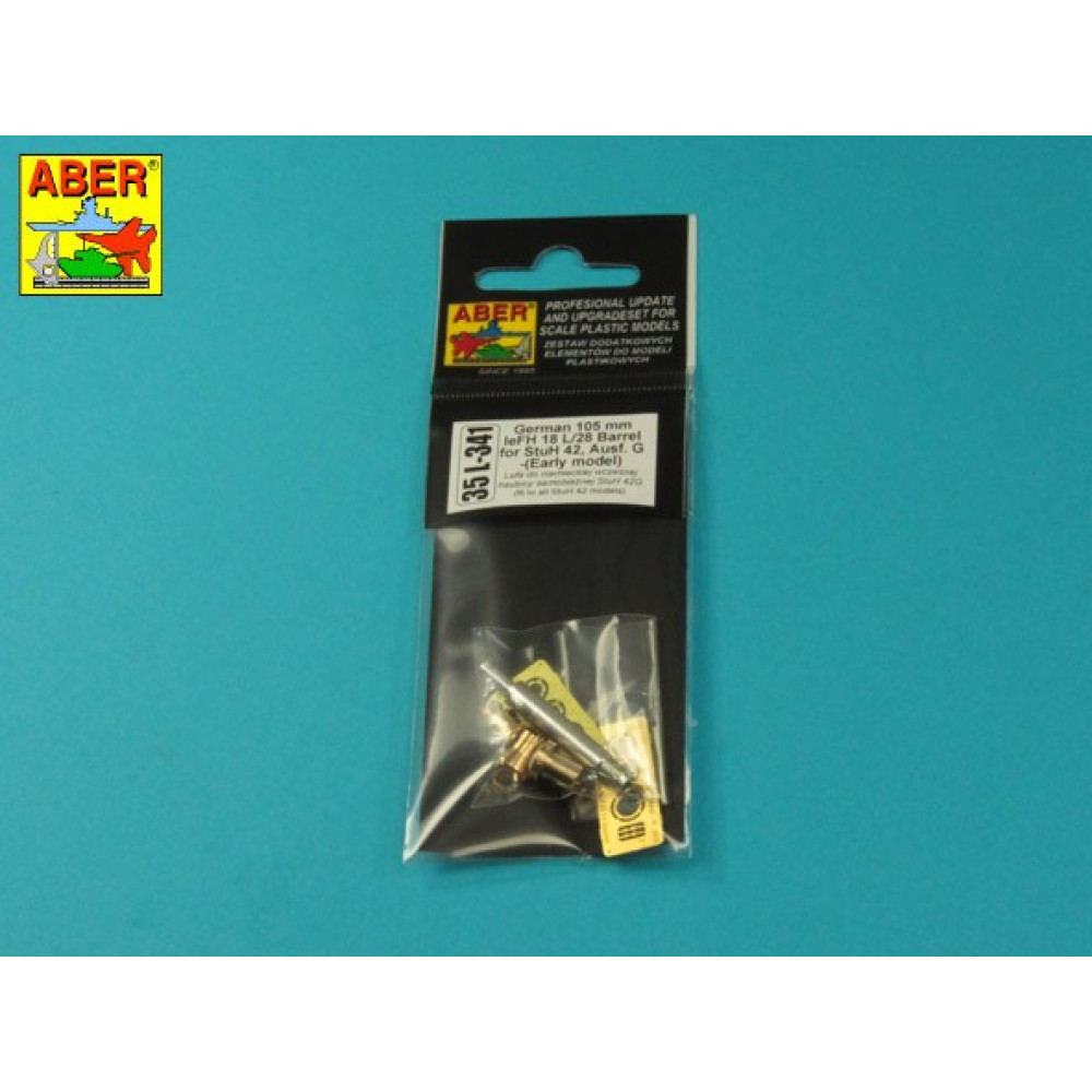 Німецький 105-мм ствол leFH 18 L/28 для StuH 42, Ausf. G - (Рання модель) 1/35 ABER 35 L-341