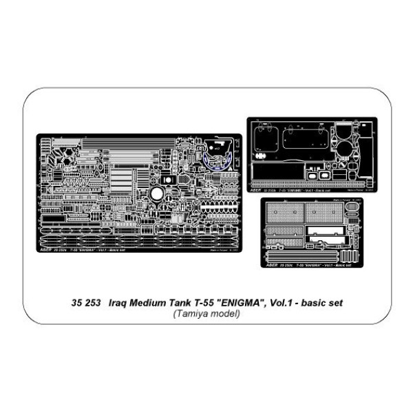 Photo-etched Iraqi Medium Tank T-55 ''ENIGMA'' - vol.1 - basic set 1/35 ABER 35253