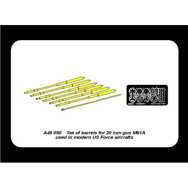 Set of barrels for 20 mm gun M61A1used in modern US Force aircrafts 1/48 Aber A48 050