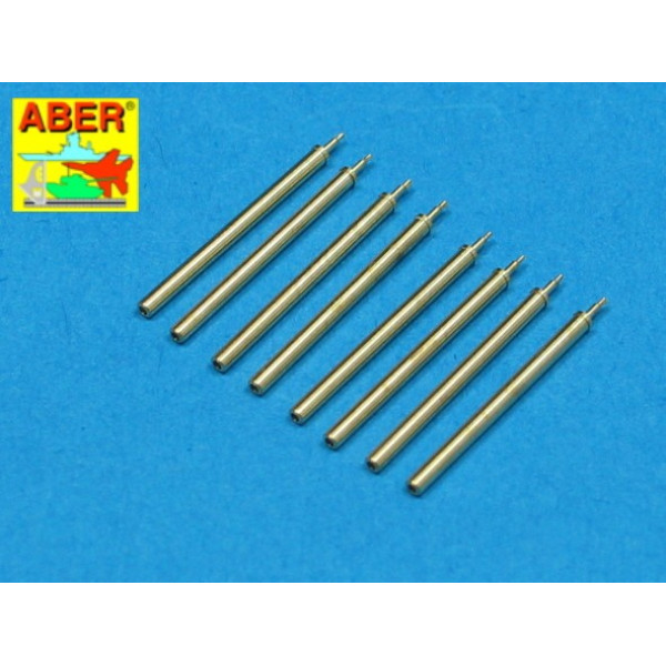 Set of 8 turned cal .50 (12,7mm) U.S. Browning M2 barrels for P-47 Thunderbolt 1/48 Aber A48 109