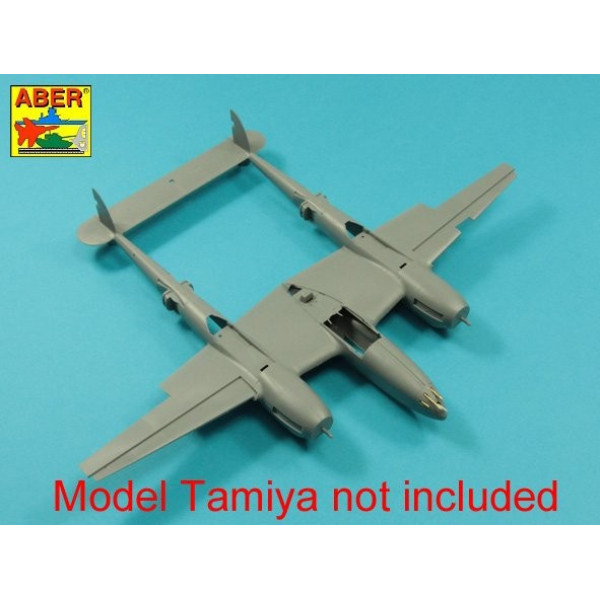 Armament for U.S. fighter Lockheed P-38 F/G Lighting: 1 x 20mm 4x 12,7mm gun barrels 1/48 Aber A48 118