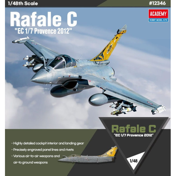 Dassault Rafale C `EC 1/7 Provence 2012' (Plastic model kit) 1/48 Academy 12346
