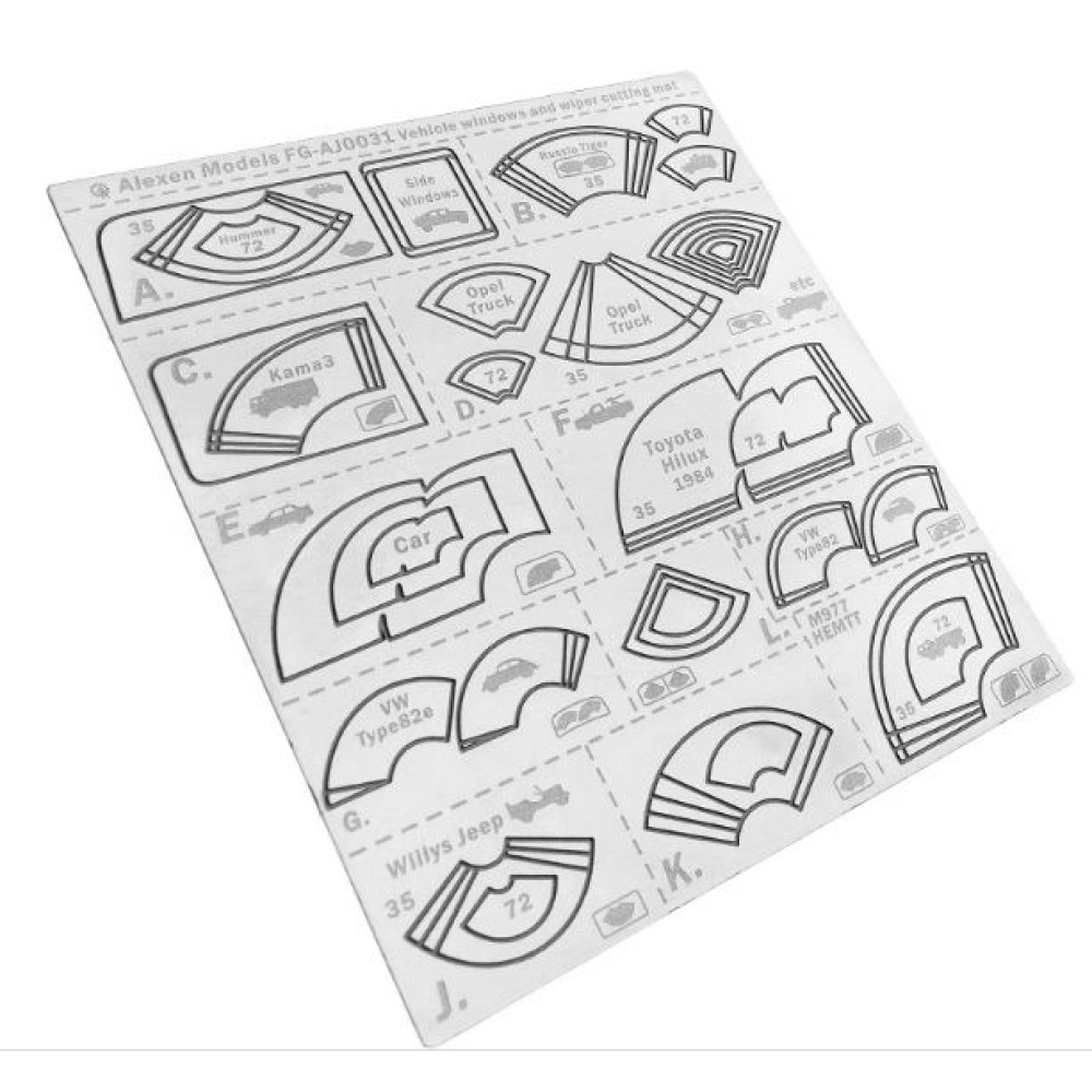 car windshield wiper Stencil 1/35 Alexen Models AJ0031