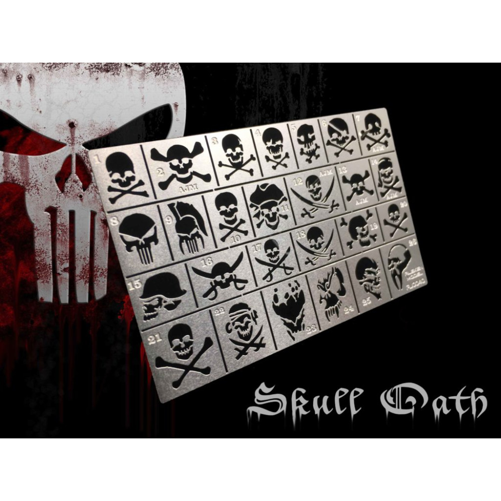 "Skull dath" Military Airbrush Template Alexen Models AJ0040