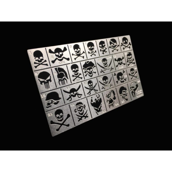 "Skull dath" Military Airbrush Template Alexen Models AJ0040