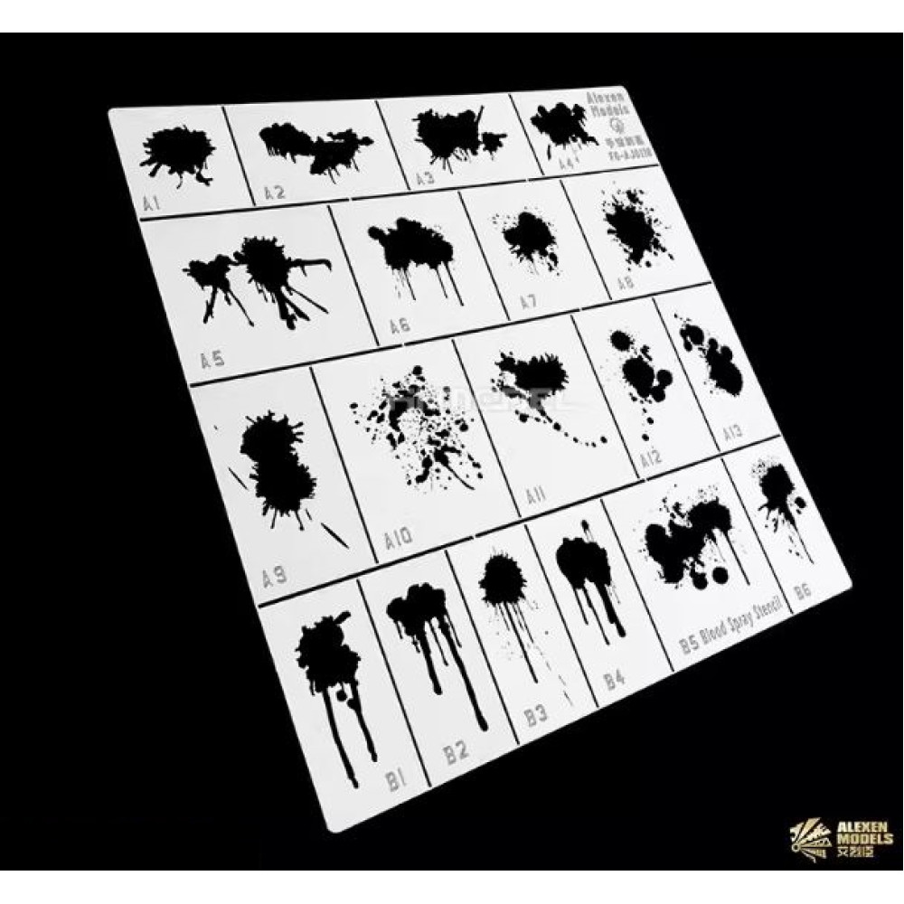 Bloodstain Effect Spray Leak Stencil 1/35 Alexen Models AJ0118