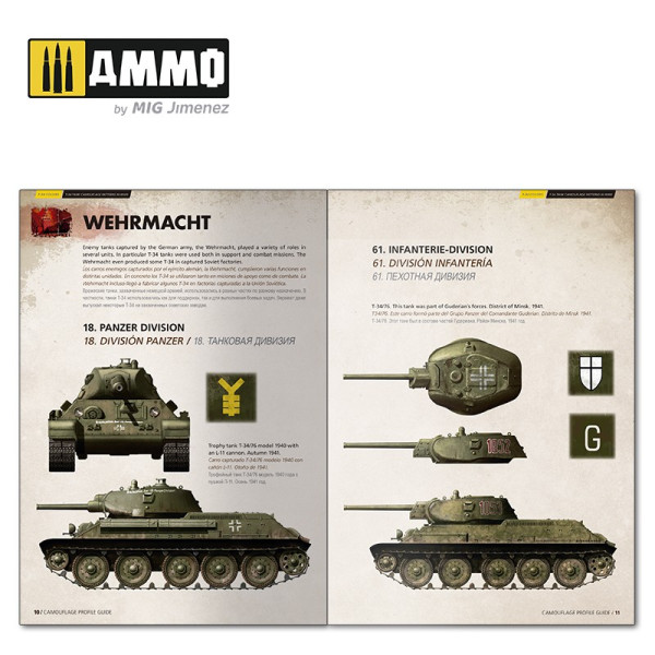 T-34 Colors. T-34 Tank Camouflage Patterns in WWII (Multilingual) AmmoMig AMIG6145