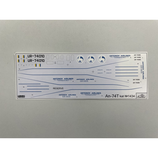 Antonov An-74T - Civil aircraft (Plastic model kit) 1/144 Amodel 1434