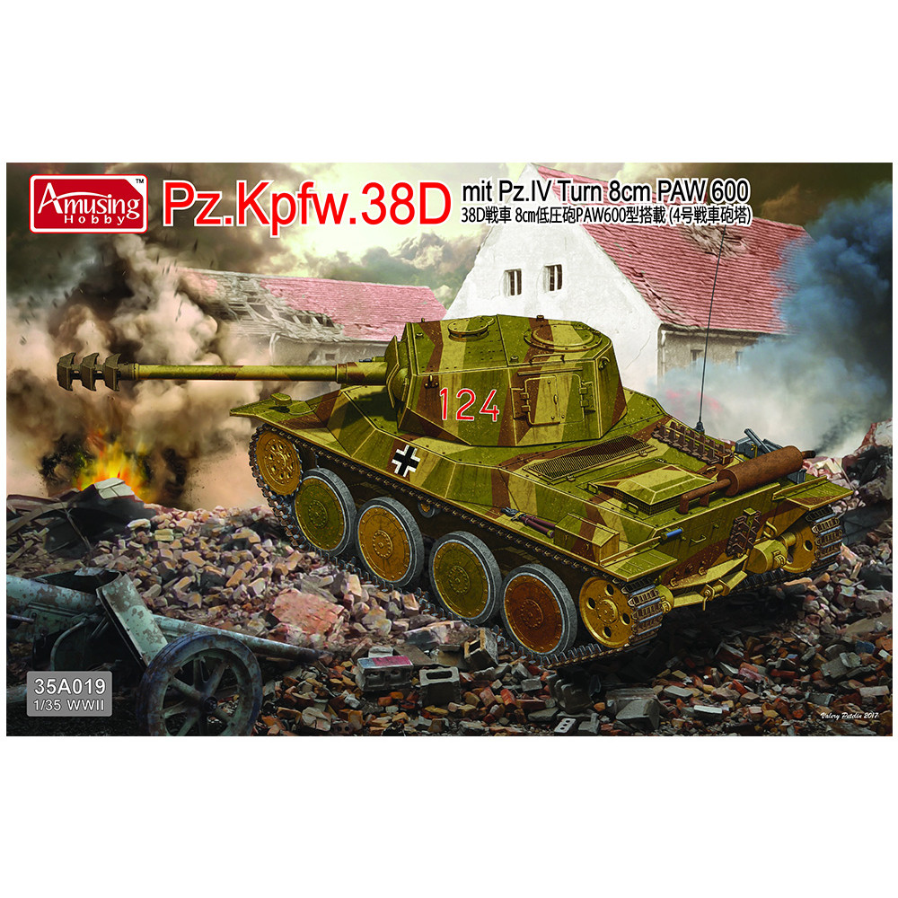  Pz.Kpfw.38D mit Pz.IV Turm 8cm PAW 600 1/35 Amusing Hobby  35A019
