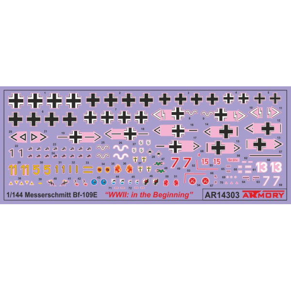  Messerschmitt Bf 109E "WWII: in the beginning"  1/144 Armory models AR14303