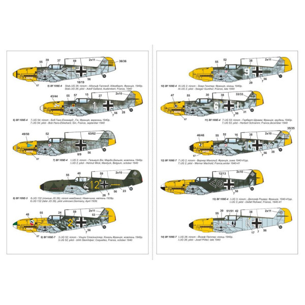 Літак - винищувач Messerschmitt Bf 109E "Battle of Britain Aces"  1/144 Armory models AR14304