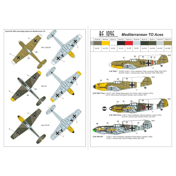 Літак - винищувач Messerschmitt Bf 109E "Mediterranean TO Aces"  1/144 Armory models AR14305