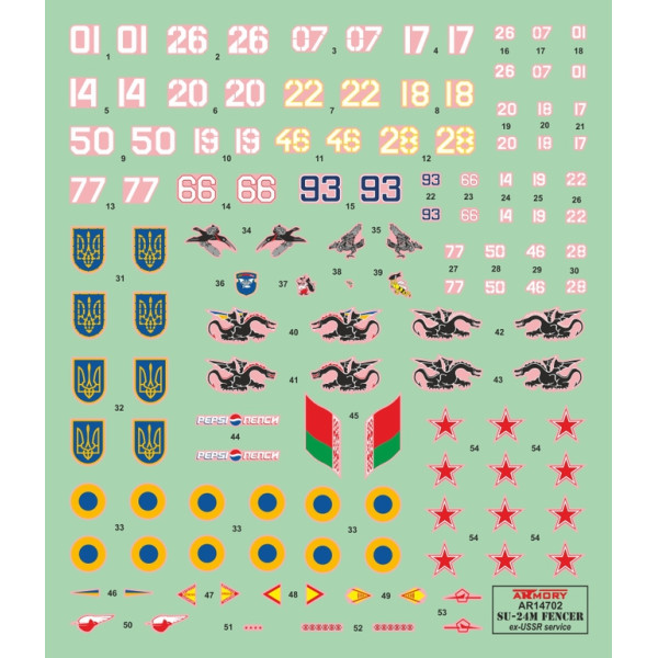  Sukhoj Su-24M "Fencer" in ex-USSR countries service: USSR, Ukraine, Belarus' 1/144 Armory models AR14702