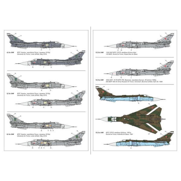  Sukhoj Su-24M "Fencer" in ex-USSR countries service: USSR, Ukraine, Belarus' 1/144 Armory models AR14702