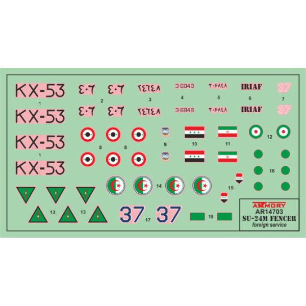  Sukhoj Su-24M "Fencer" in foreign service: Algeria, Iran, Iraq, Lybia, Syria 1/144 Armory models AR14703