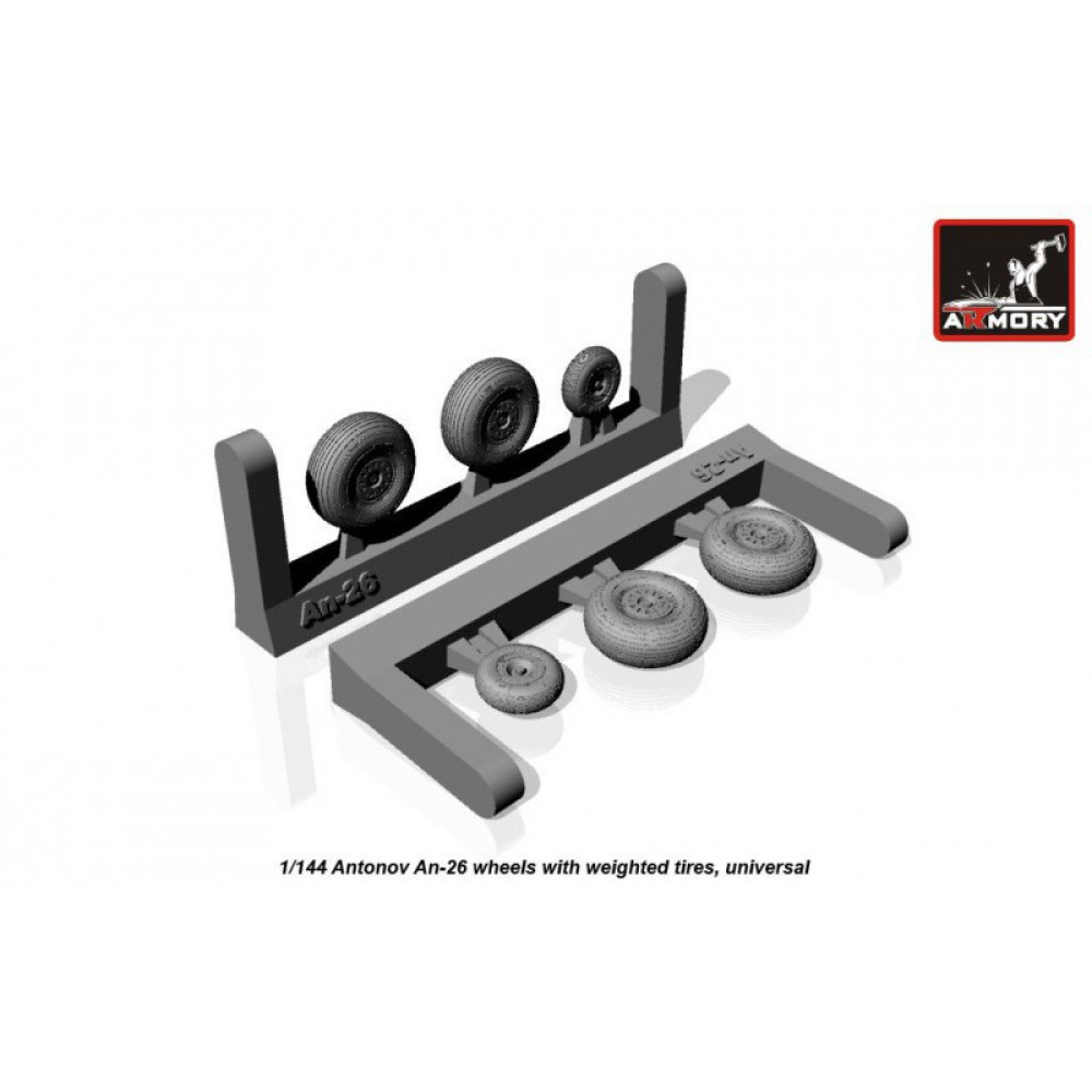 Antonov An-26 wheels 1/144 Armory Models AR AW14004