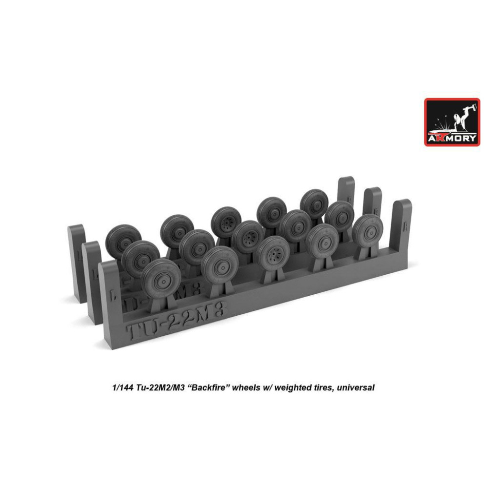 Tupolev Tu-22M2/m3 wheels  1/144 Armory Models AR AW14007