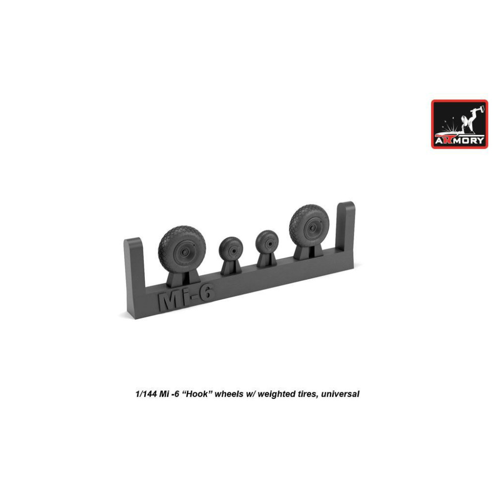 Смоляні колеса для моделі літака Mil Mi-6 Hook  1/144 Armory Models AR AW14009