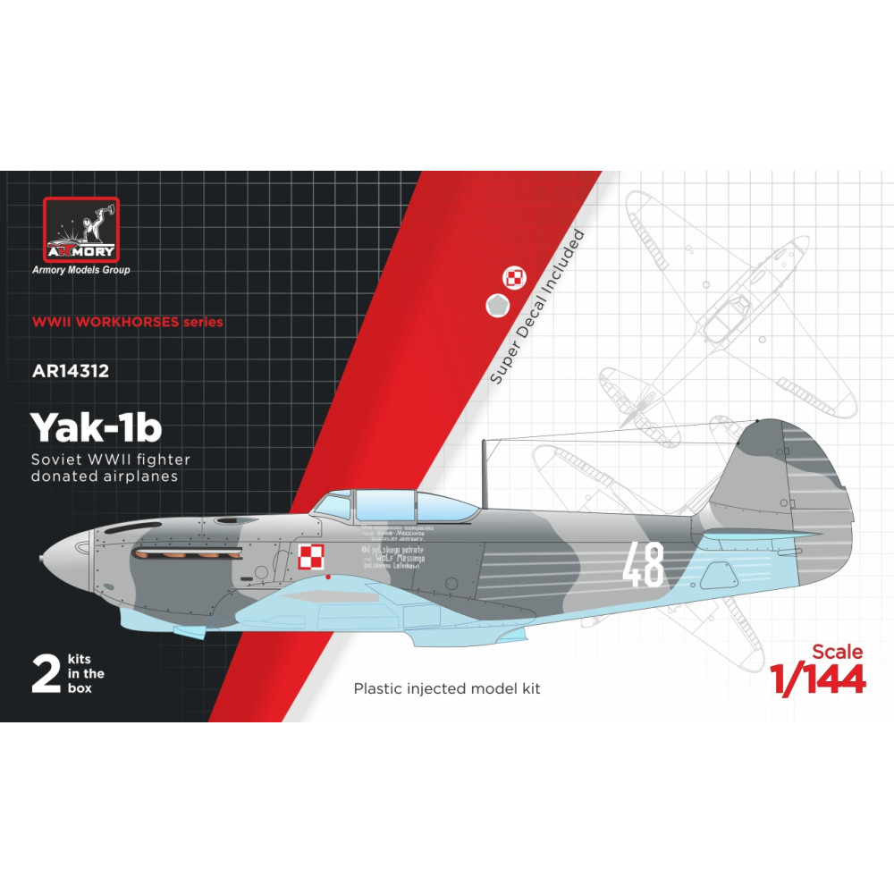 Yakovlev Yak-1b Donated Airplanes, Soviet WWII fighter  1/144 Armory models AR14312