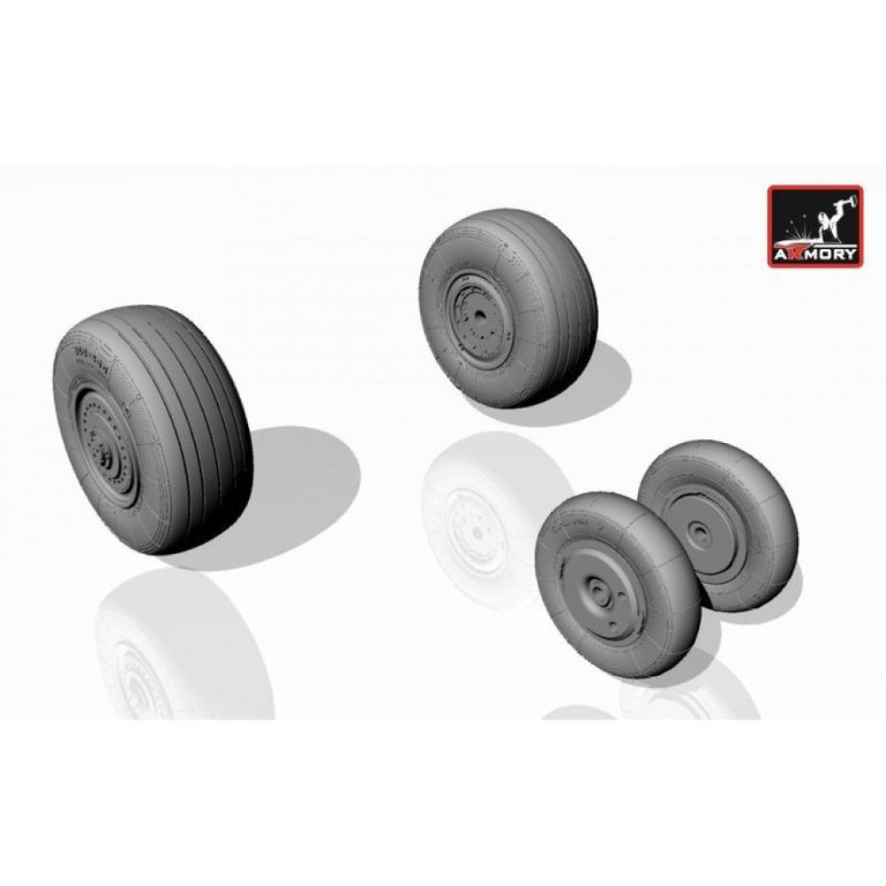 Смоляні колеса для моделі літака МіГ-23 БМ, МіГ-27, 27 М, Д, К 1/48 Armory Models AR AW48013