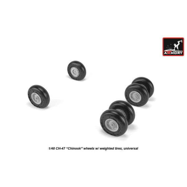 CH-47 Chinook wheels w/ weighted tires  1/48 Armory Models  AR AW48311