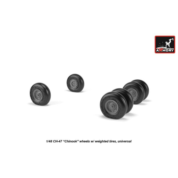 CH-47 Chinook wheels w/ weighted tires  1/48 Armory Models  AR AW48311