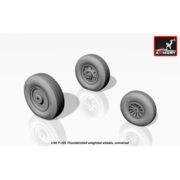  F-105 Thunderchief wheels, weighted 1/48 Armory Models  AR AW48313