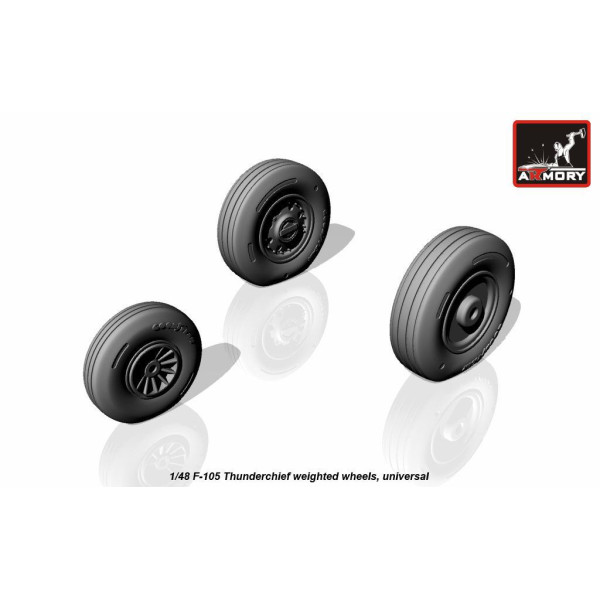  F-105 Thunderchief wheels, weighted 1/48 Armory Models  AR AW48313